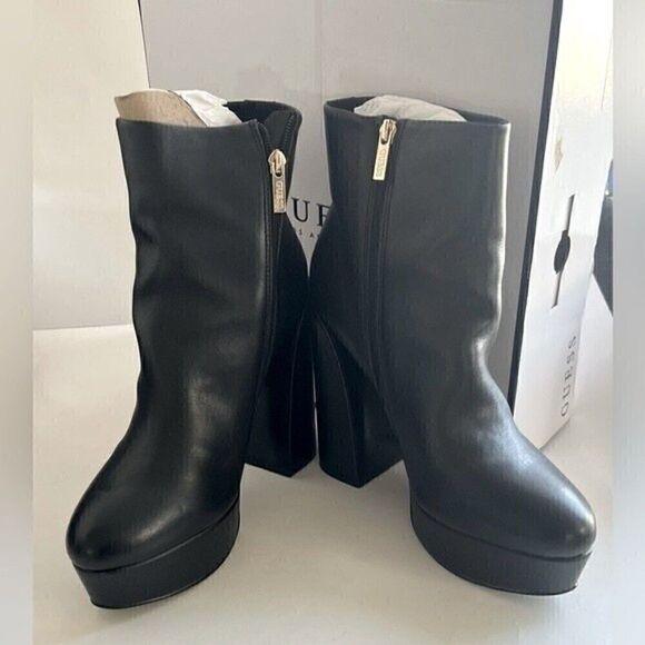 GUESS Women's Crafty 9.5M Heavy Platform Booties boots high heels, club shoes - Picture 10 of 16